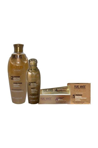 Pure White Cosmetics مجموعة تبييض البشرة: غسول 400 مل، زيت 100 مل، صابون 150 ...