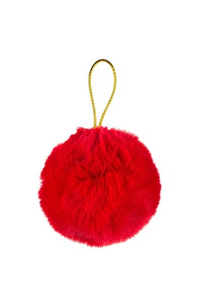 OEM Glob de Crăciun roșu cu blană 8 cm