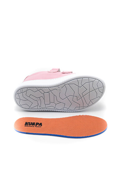 KU&PA SHOES Burber Pink Suede Kids Unisex Sneaker Casual Sports Shoes Lace-Up Velcro Kp-5002