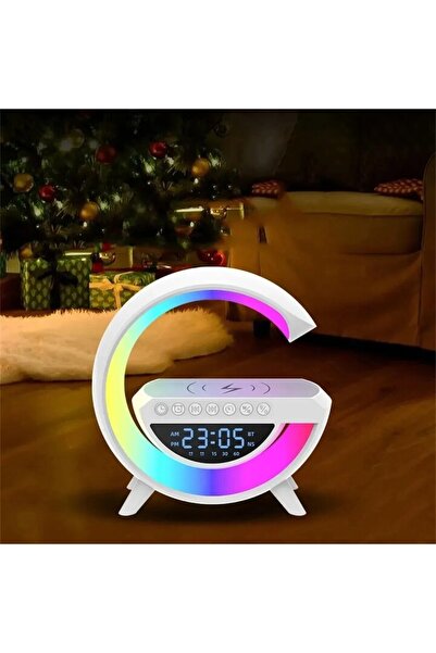 OEM 15W Fast Wireless Charger, 5-in-1 with Bluetooth Speaker, RGB Lamp, Digital Clock & Wake-up Alarm, W
