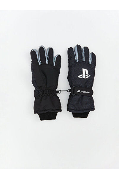 LC Waikiki Black Printed Boy's Snow Gloves