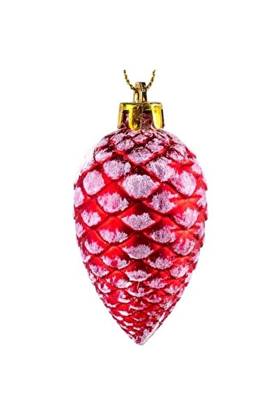 OEM Ornamente de Crăciun - Conuri roșii de zăpadă 7cm (4 buc)