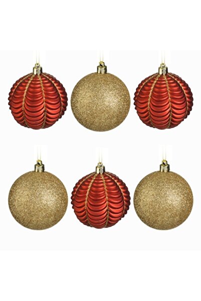 AB HOMES Set 12 globuri Crăciun Ø8cm, petrol mate & șampanie cu glitter, deco...