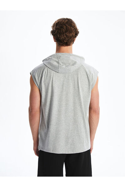LC Waikiki Γκρι με κουκούλα Ανδρικό αμάνικο μπλουζάκι
