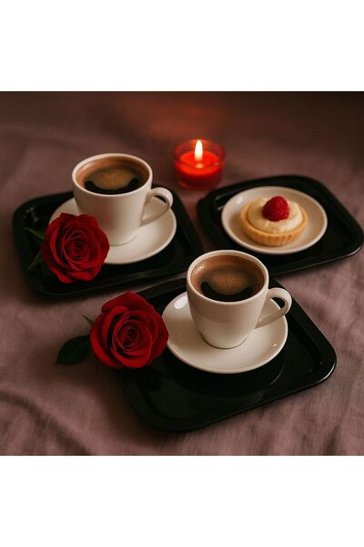 Fabrication 2-Piece Colorful Unbreakable Plastic Square Flat Coffee & Tea & D...