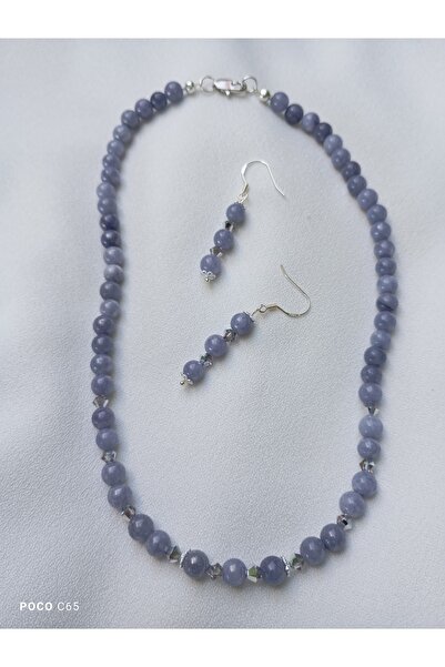 OEM Special jewelry set 925 Silver and Angelite stones