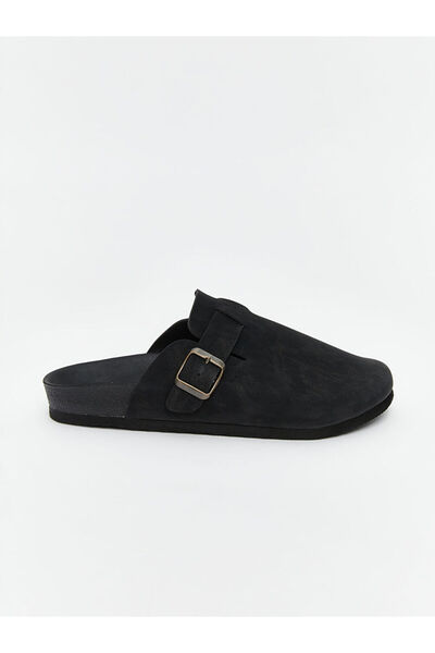 LC Waikiki Ανδρικές παντόφλες Black Suede Look