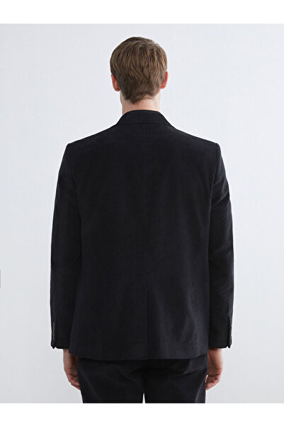 LC Waikiki Чорний стандартний фасон оксамитовий чоловічий блейзер