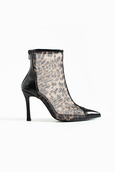 Siena Shoes Cizme cu toc transparente pentru femei Orion, leopard