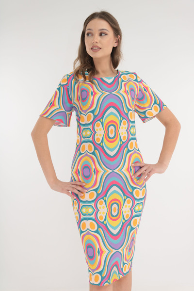 Vanessa Line RO White dress with Printed
