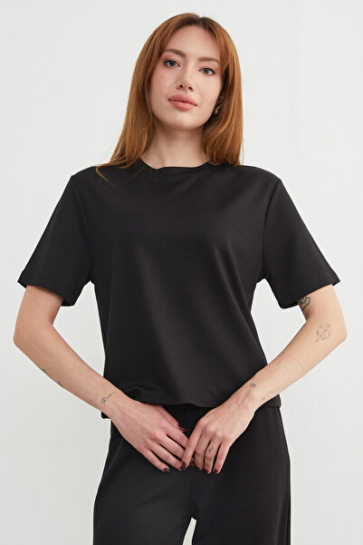 Fulla Moda Βασικό μπλουζάκι Modal με λαιμόκοψη