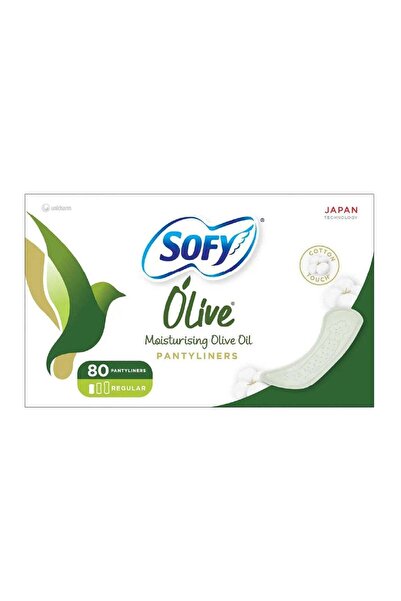 sofy daily panty liners with olive oil, regular — 80 pieces