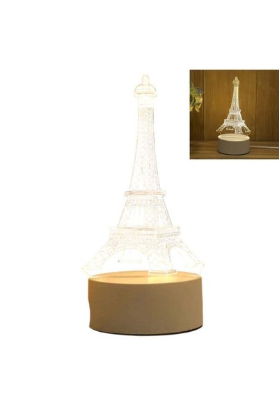 Generic Eiffel Tower 3D LED Lamp – White