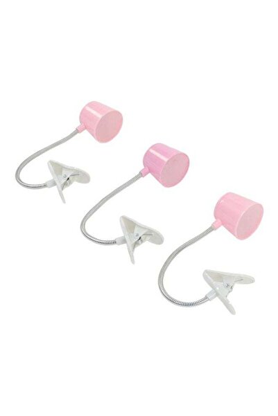 Generic LAWAZIM 3-Piece Desk Lamp With Clamp Pink/Silver 18.8x16cm