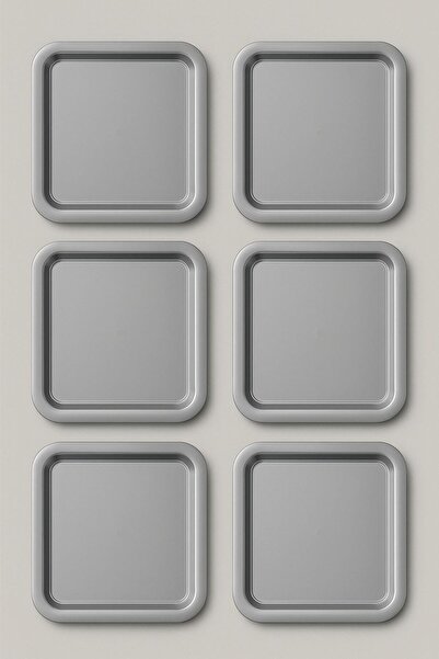 Fabrication 6'Lı Renkli Kırılmaz Plastik Kare Düz Kahve & Çay & Tatlı Sunum Tepsisi