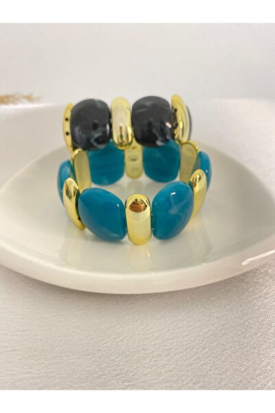 BIJUTERI Gold Detailed Bone Elastic Bracelet