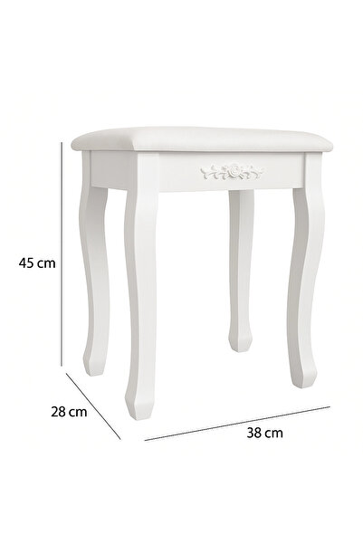 Selgot Stool for vanity/makeup table, white, Vintage
