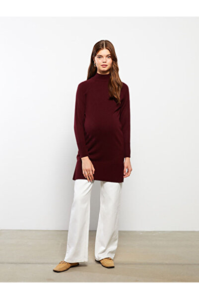 LC Waikiki Half Turtleneck Plain Long Sleeve Maternity Knitwear Tunic