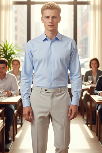 PayBuy Cămașă din poplin pentru bărbați cu broderie detaliată Funcțională Durabilă Calitate Confortabilă Estetică Premium Elegant