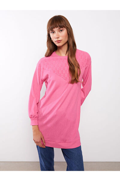 LC Waikiki Crew Neck Embroidered Long Sleeve Women's Tunic