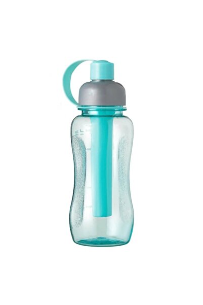 OEM Turquoise Transparent Plastic Sport Water Bottle with Ice Pack and Cap 600ml