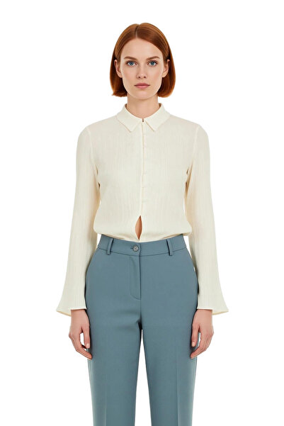 PayBuy Textured Woven Shirt Fitted Waistline Long Sleeves a Stylish Look Women's Clothing Collection