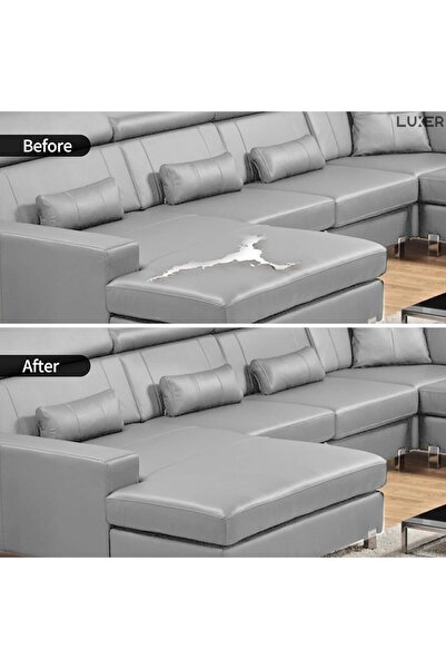 LUXER Self-adhesive Eco-leather Film for Sofa, Chair, Car Reconditioning, 138x50 cm, Gray