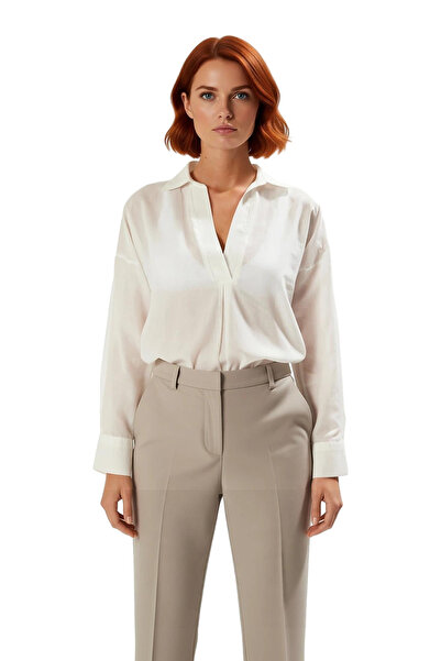 PayBuy Woven 100% Cotton Tie Detail Long Sleeve Oversized Cut Women's Beach Shirt Summer Style Comfortable