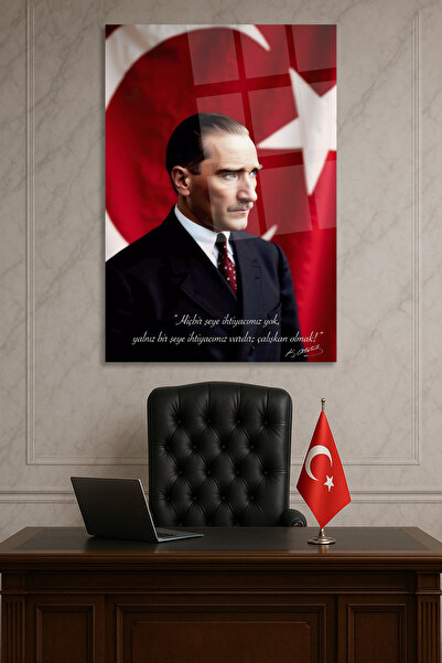 TAULART ATATURK SLIKANJE NA STAKLU NELOMILO LUKSUZNO SLIKANJE NA STAKLU VISOK...