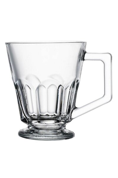 OEM Glass cup with stem, embossed pattern, 100 ml