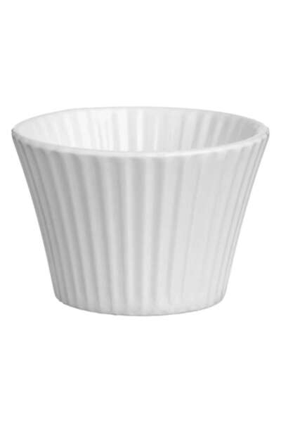 OEM White ceramic bowl with stripes for sauce & snack 95ml