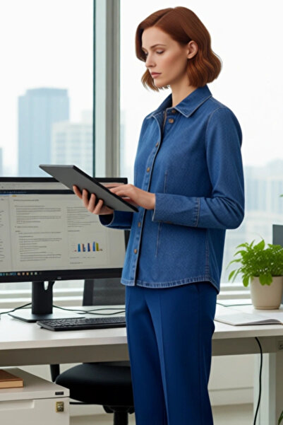 PayBuy Women's Denim Shirt with Cuff Details a Complement to Your Stylish Look Functional Sport