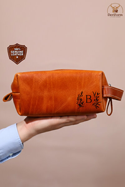 DeriForm Premium Hakiki Deri Kişiselleştirilebilir Orta Beden Unisex El Çantası