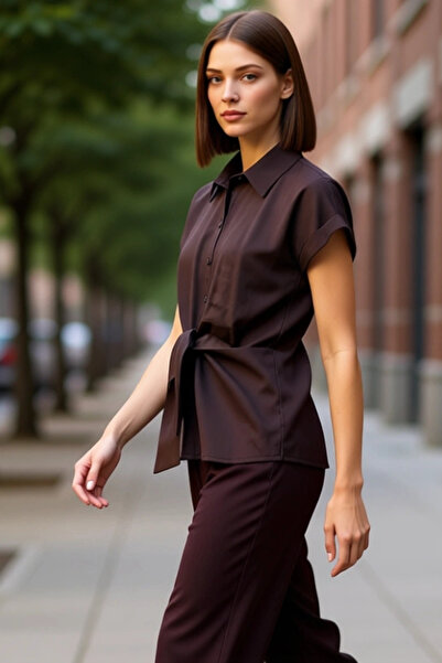 PayBuy Women's Knot Detailed Woven Shirt Offers Everyday Elegance and Your Choice of Style Is Functional and Comfortable