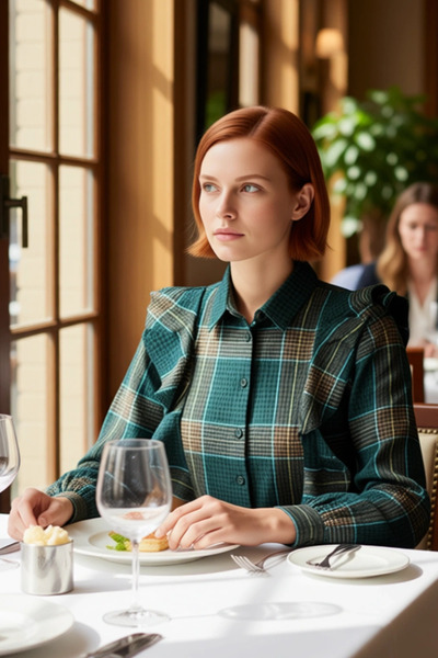 PayBuy Γυναικείο καρό πουκάμισο με βολάν με υφή Λειτουργικό ανθεκτικό και ποιοτικό άνετο και αισθητικό Premium