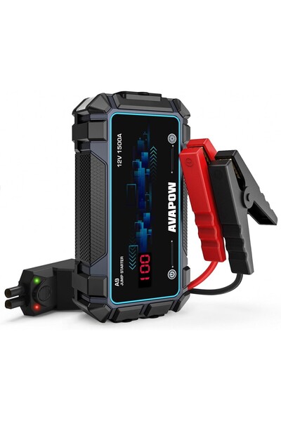 AyrStore A9 29.6WH/8000MAH 1500A Jump Starter Taşınabilir Akü Takviye Kiti (Powerbank + LCD + LE