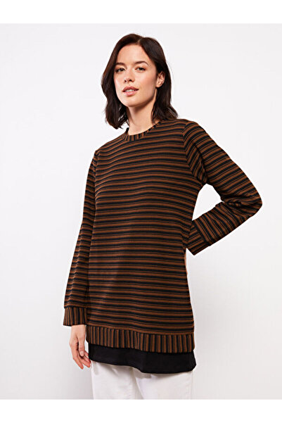 LC Waikiki Crew Neck Striped Long Sleeve Oversize Women's Tunic