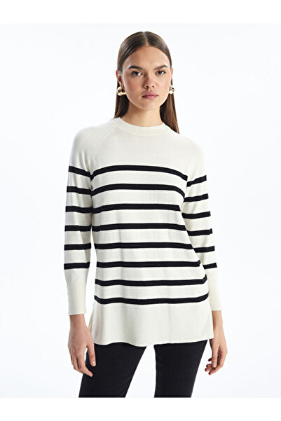 LC Waikiki Crew Neck Striped Long Sleeve Women's Knitwear Tunic