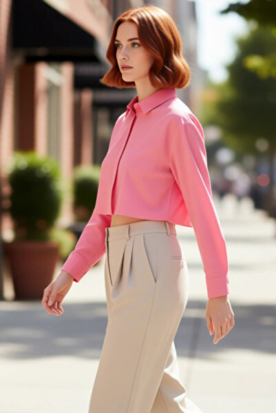 PayBuy قميص نسائي قصير بظهر مكشوف بمظهر الكتان، عملي ومتين وعالي الجودة ومريح...