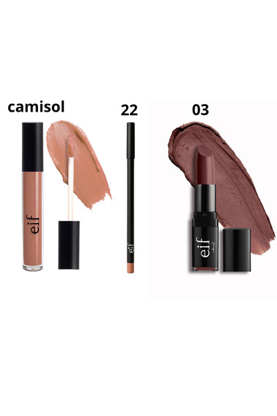 eif مجموعة روج سائل وجاف مع محدد شفاه إيف بلون Camisol – أناقة النود الكلاسيكية لشفاه جذابة تدوم