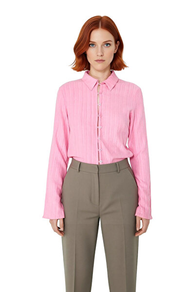 PayBuy Women Textured V-Neck Long Sleeve Shirt Functional Durable Quality Comfortable Aesthetic Sports