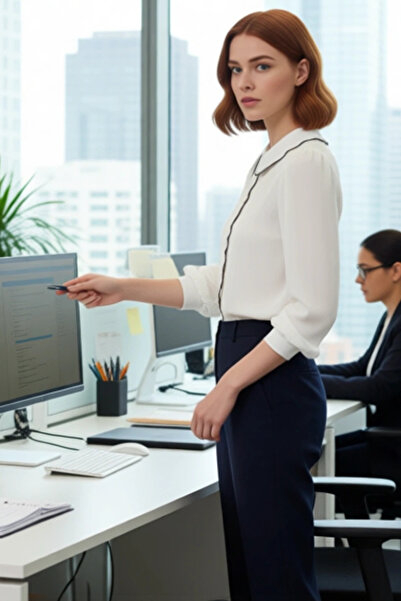 PayBuy Women's Clothing Collection Peter Pan collar Detailed Long Sleeve Regular Cut Woven Shirt Durable