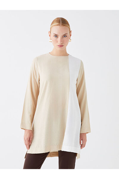 LC Waikiki Crew Neck Color Block Long Sleeve Women's Tunic