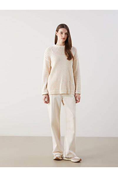 LC Waikiki Crew Neck Openwork Women's Knitwear Tunic