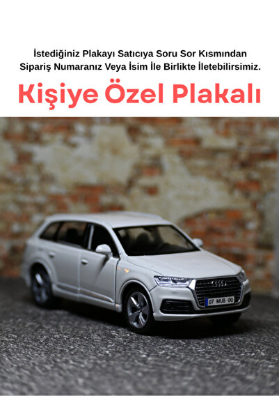 bebeym Audi Q7 Metal Oyuncak Araba - Kişiye Özel Hediye Plakalı - Beyaz