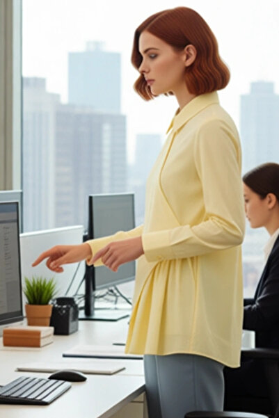 PayBuy Women's Light Double-Breasted Detailed Woven Shirt Functional Durable Quality Comfortable Aesthetic Stylish