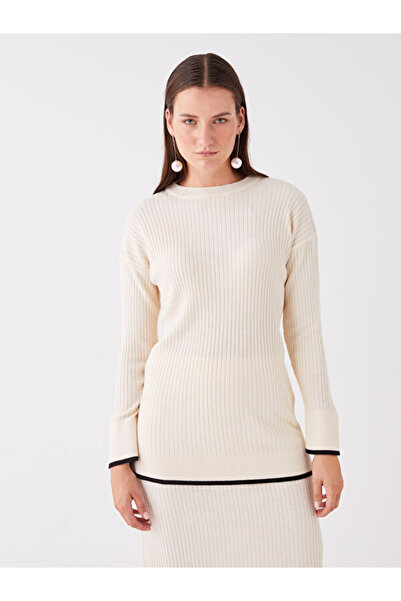 LC Waikiki Crew Neck Self-Patterned Long Sleeve Women's Knitwear Tunic