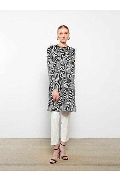 LC Waikiki Crew Neck Patterned Long Sleeve Women's Tunic