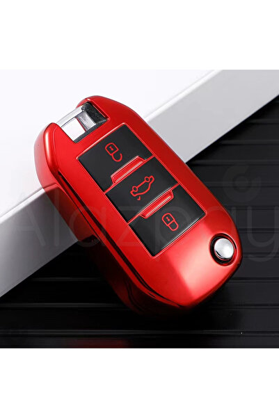Alazpay غطاء مفتاح سيارة بيجو 208 301 307 308 508 2008 3008 بارتنر من مادة TP...