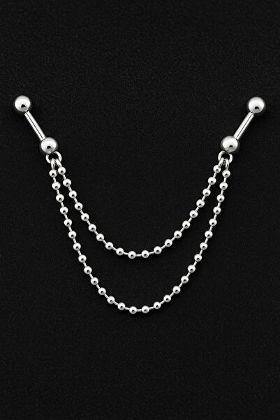 ömay takı Çift Zincir Çelik Köprü Piercing